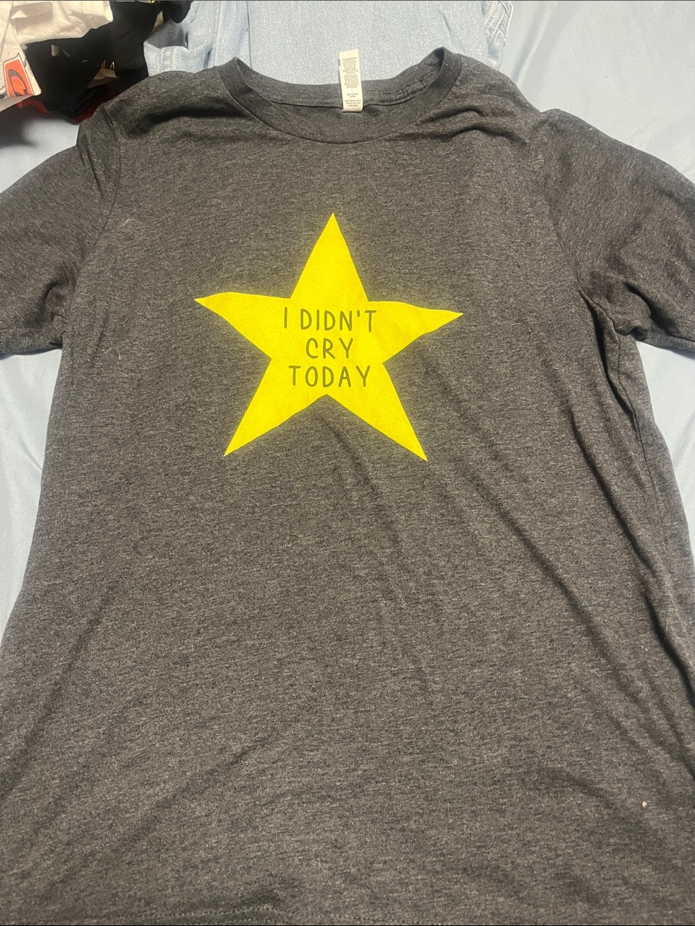 Kids Graphic Tee with Yellow Star - 'I Didn't Cry Today'